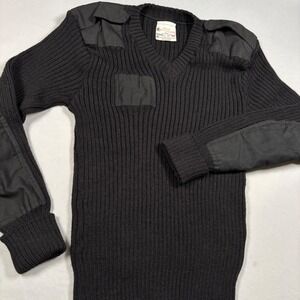 Brigade Quartermasters Woolly Pully Sweater Mens 44 Black Ribbed Wool Military